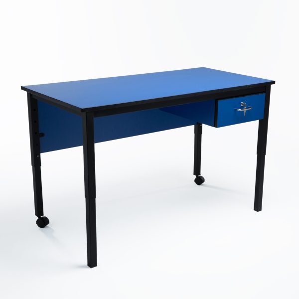 Inline Adjustale Height Table with Modesty & Drawer A